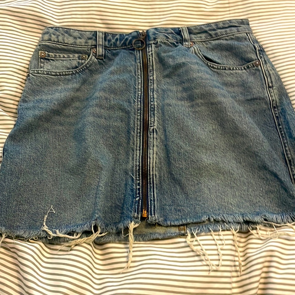 Jean Skirt with cute zipper detail on the front